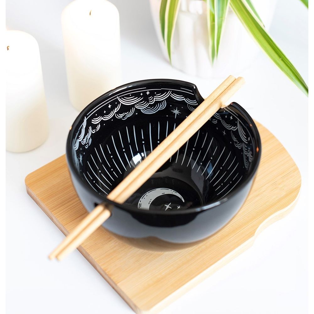 Something Different - Spellbound Sky Noodle and Chopsticks Set SchÃ¼ssel - Schwarz/WeiÃŸ